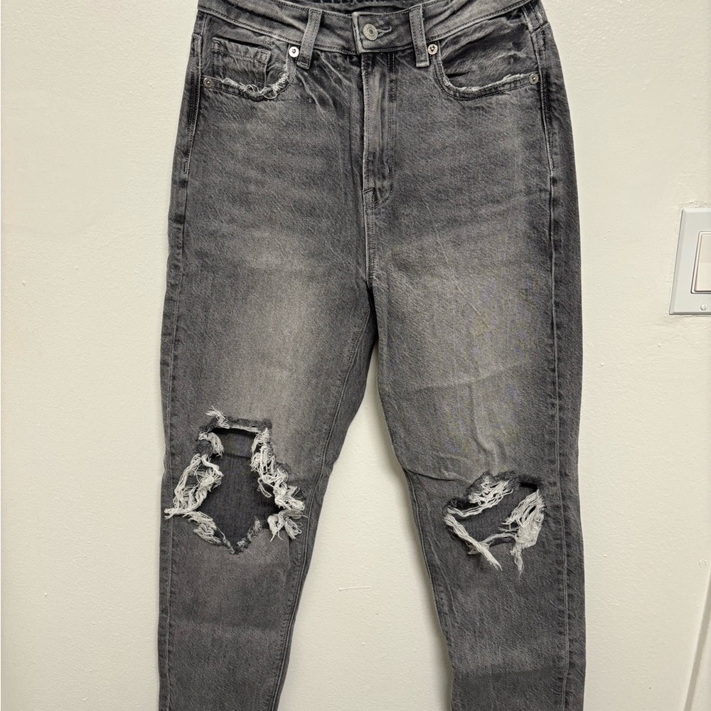 American Eagle Outfitters High Rise Distressed Black Jeans